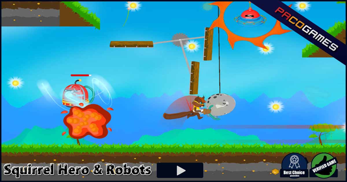 Squirrel Hero & Robots